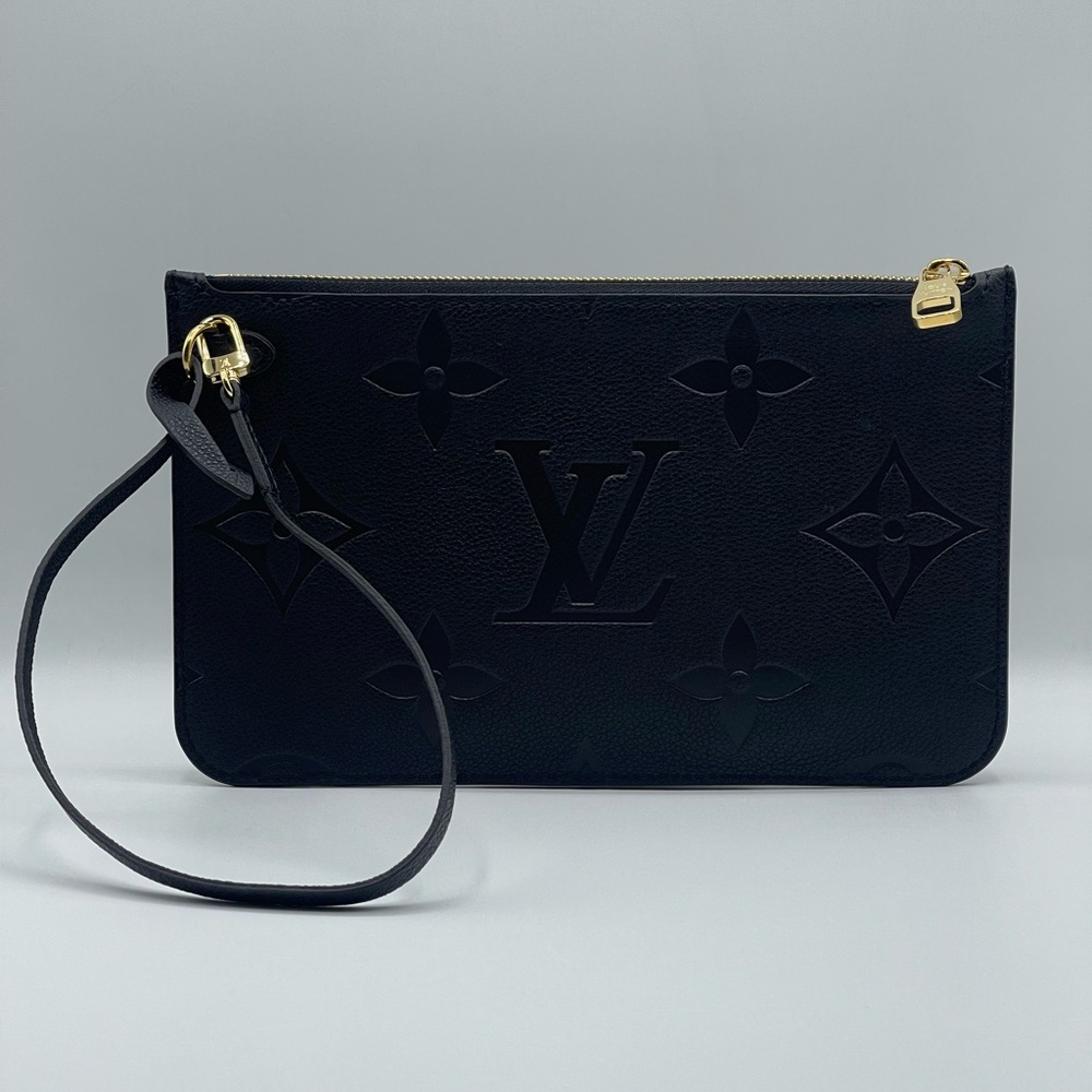 Louis Vuitton Neverfull Empreinte Monogram Pochette Clutch Wristlet Pouch Rare